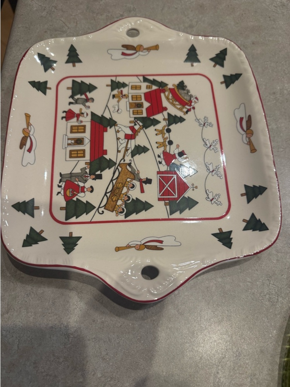 Mason Holiday Ceramic Serving Platter in Red, Green, Gold